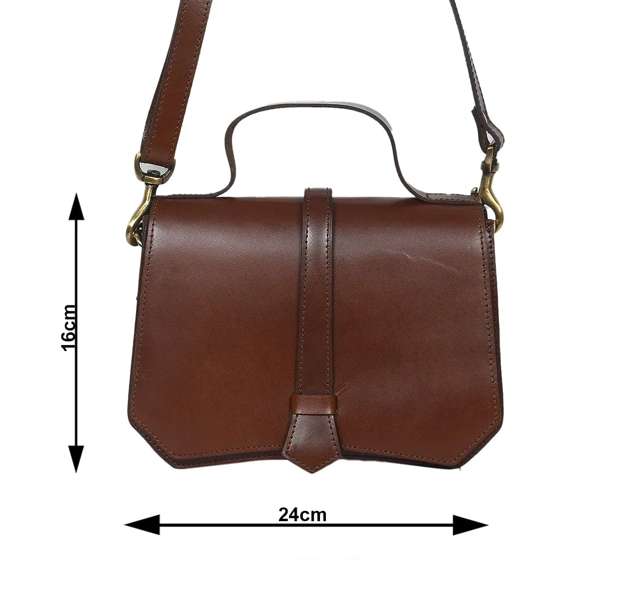 Classic Brown Leather Sling Bag - The Epitome of Style and Functionality.  Art: BG-1415