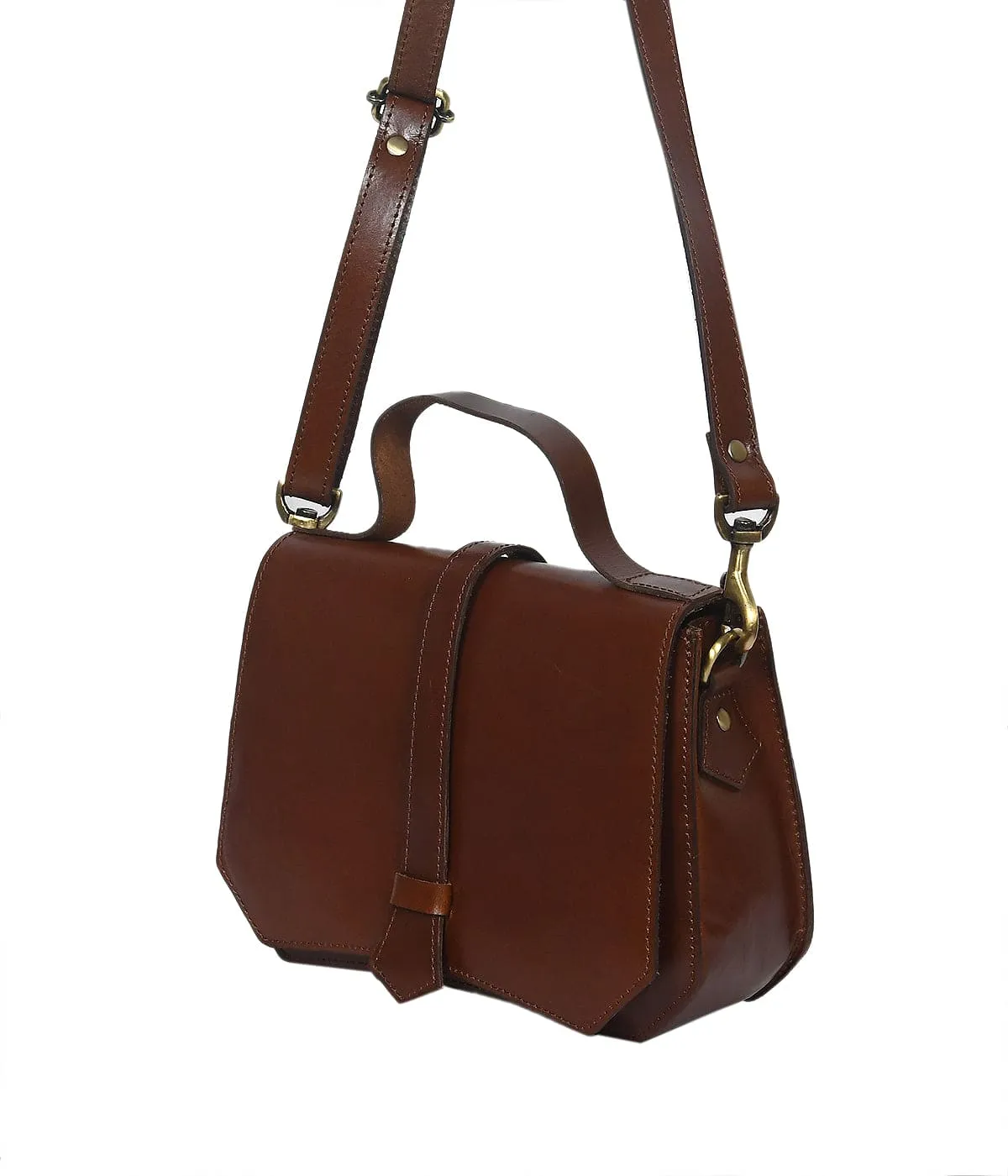 Classic Brown Leather Sling Bag - The Epitome of Style and Functionality.  Art: BG-1415