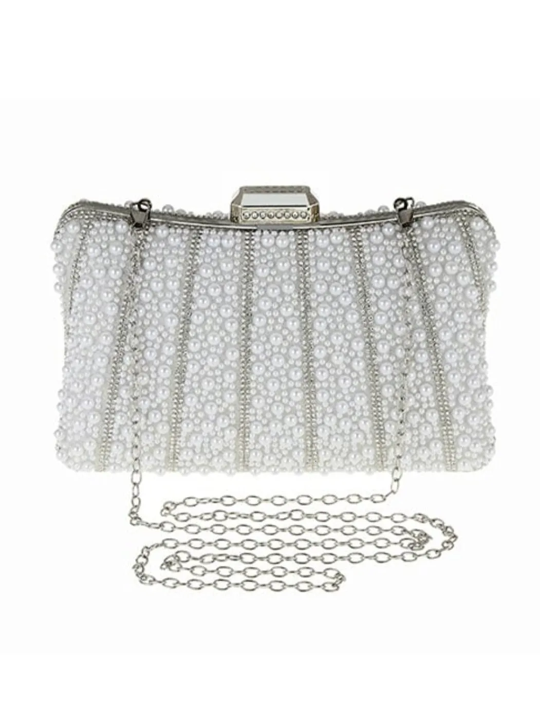 White Pearl and Diamante clutch bag 1127138